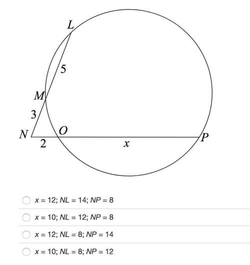 Identify the value of x and the length of each secant segment.