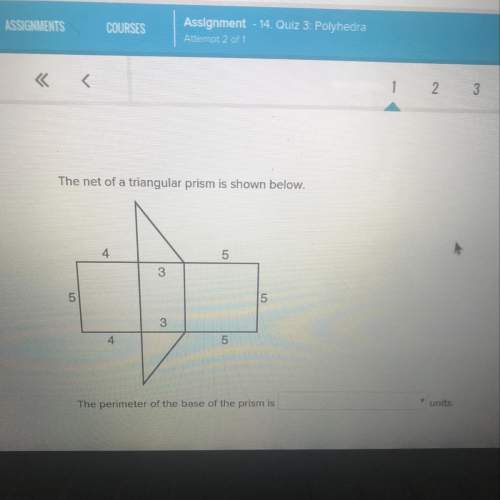 The net of a triangular prism is shown below. the perimeter of the base of the prism is