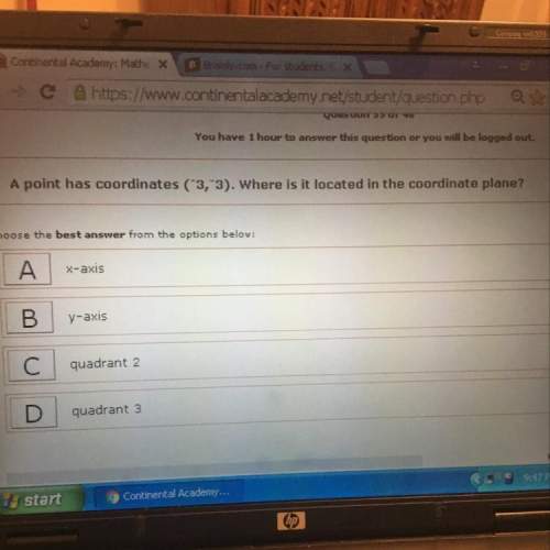 Apoint has coordinates (-3,-3). where is it located in the coordinate plane?