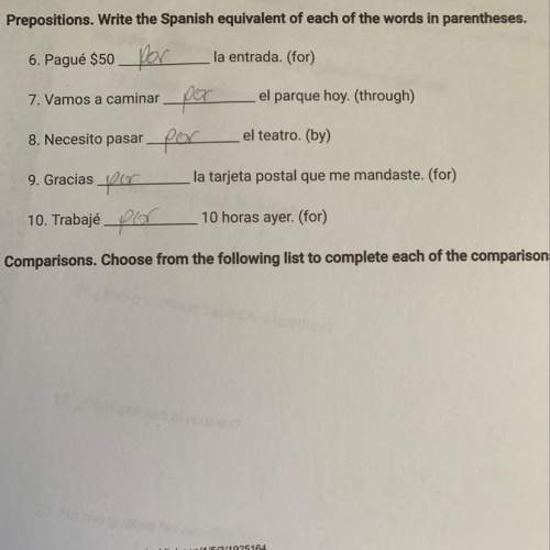 Are these answers for this worksheet correct?