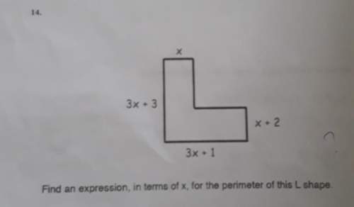 Find an expression, in terms of x, for the perimeter of this l shape.