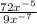 \frac{72x^{-5}}{9x^{-7}}