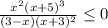\frac{x^2(x+5)^3}{(3-x)(x+3)^2}\leq 0