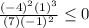 \frac{(-4)^2(1)^3}{(7)(-1)^2}\leq 0