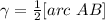 \gamma=\frac{1}{2}[arc\ AB]