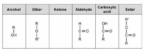 Which structure diagram completes the table of physical structures of the main functional groups?