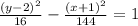 \frac{(y-2)^2}{16}-\frac{(x+1)^2}{144}=1