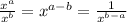 \frac{ x^{a} }{ x^{b}} =  x^{a-b} = \frac{1}{ x^{b-a} }