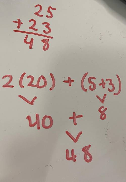 Iwas trying to see how can i solve 25+23 in two ways