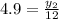 4.9=\frac{y_2}{12}