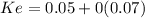 Ke= 0.05 + 0 (0.07)