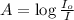 A=\log \frac{I_o}{I}