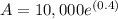 A=10,000e^{(0.4)}