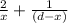 \frac{2}{x} + \frac{1}{(d- x)}