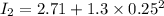 I_2 = 2.71 + 1.3\times 0.25^2