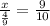 \frac{x}{\frac{4}{9} } =\frac{9}{10}