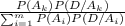 \frac{P(A_k)P(D/A_k)}{\sum_{i=1}^{m} P(A_i)P(D/A_i)}