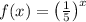 f(x)=\left(\frac{1}{5}\right)^{x}