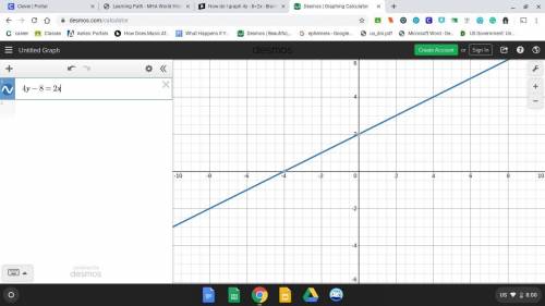 How do I graph 4y - 8=2x