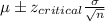 \mu \pm z_{critical}\frac{\sigma}{\sqrt{n}}