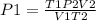 P1 = \frac{T1P2V2}{V1T2}