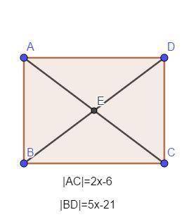 The quadrilateral shown is a rectangle. What is the measure of CE?