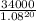 \frac{34000}{1.08^{20}}