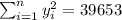 \sum_{i=1}^n y^2_i =39653