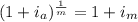 (1 + i_{a})^{\frac{1}{m}}=  1 + i_{m}