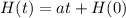 H(t) = at + H(0)