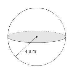 What is the exact volume of the sphere? 36.868π m³ 94.46π m³ 147.456π m³ 463.01π m³ Sphere with dott