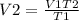 V2=\frac{V1T2}{T1}