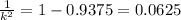 \frac{1}{k^2} = 1-0.9375=0.0625