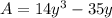 A = 14y ^ 3-35y