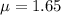 \mu=1.65