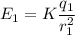 E_1=K\dfrac{q_1}{r_1^2}