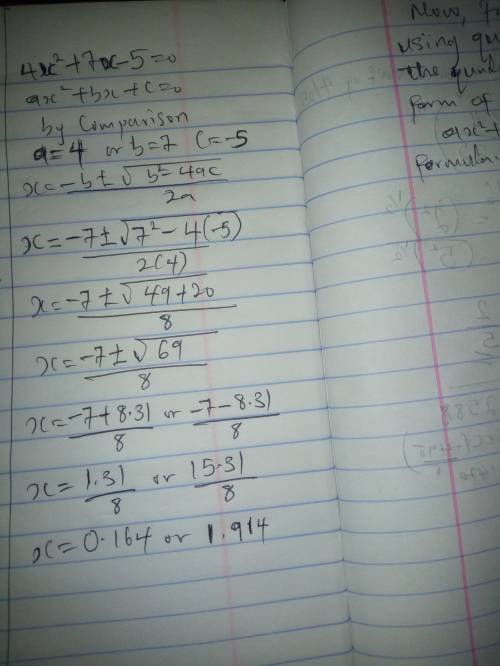 How do i solve quadratic equation using the quadratic formula