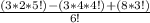 \frac{(3*2*5!)-(3*4*4!)+(8*3!)}{6!}