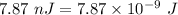 7.87\ nJ=7.87\times 10^{-9}\ J