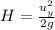 H=\frac{u_y^2}{2g}