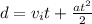 d=v_it+\frac{at^2}{2}