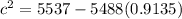 c^{2}=5537-5488(0.9135)