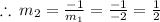 \therefore\: m_2=\frac{-1}{m_1}=\frac{-1}{-2}=\frac{1}{2}