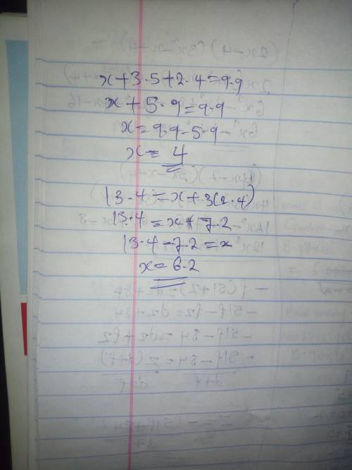 Solve each equation using required form and then show a check-step. 44 = x + 15 7.9 = x + 2.45 14.3