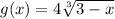 g(x) = 4 \sqrt[3]{3 - x}