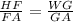 \frac{HF}{FA} = \frac{WG}{GA}