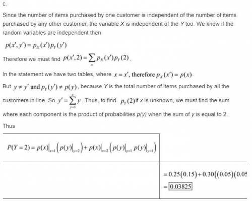 The number of customers in line at a supermarket express checkout counter is a random variable whose