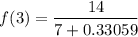 $f(3)=\frac{14}{7+0.33059}