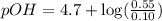 pOH=4.7+\log (\frac{0.55}{0.10})