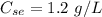 C_{se} = 1.2 \ g/L